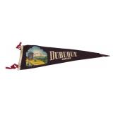 VTG Dubuque Iowa Souvenir Felt Pennant