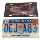 Michigan License Plate and Chroma Dragon Plate
