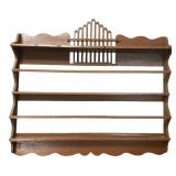 Country Style Painted plate rack Wood Wall Shelf