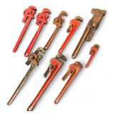 Assorted Collection of Nine Pipe Wrenches