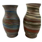 Niloak Mission Swirl Pottery Vases (pr.)
