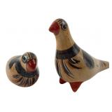 Mexicann Tonala Folk Art Ceramic Bird Figurines,