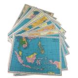 American Map Co. Vintage World Atlas Map Pages