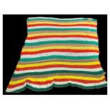 Handmade Crocheted Striped Blanket