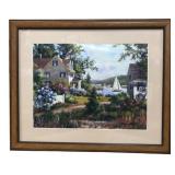 Coastal Landscape Print in Wood Frame