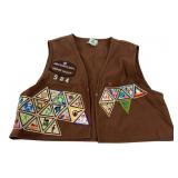 Girl Scouts USA Brown Vest with Patches