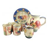 H.M. Rooster-Themed Ceramic Kitchenware Set