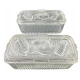 VTG Federal Glass Ribbed Vegetable Refrigerator Di