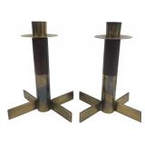 MCM Pair of Brass Candlesticks