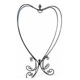 Heart-shaped Black Metal Hanging Plant Stand
