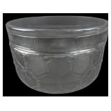 Glassware Hexagonal Pattern Jar with Iridescent Li