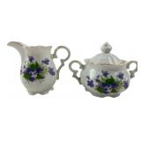 Japanese Porcelain Creamer and Lidded Sugar Bowl