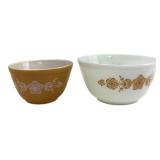 Pyrex Butterfly Gold Mixing Bowls, 2-Piece Set