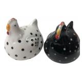 Clay Art Ceramic Chicken Salt and Pepper Shakers,