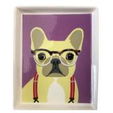 Magenta French Bulldog Ceramic Tray