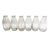 Set of Six Stippled Glass Bottles, 6" H