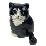 Ceramic Tuxedo Cat Figurine