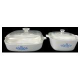 Corning Ware Blue Cornflower Casserole Dishes, Set