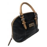 Tignanello Black and Tan Leather Handbag