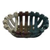 Ceramic Woven Basket, 10" x 9.5"