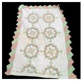 American Pacific Star Pattern Quilt, 76x86"