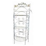 White Metal Three-Tier Corner Shelf