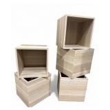 Set of Five Composite Wood Storage Cubes