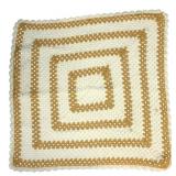 Handmade Crochet Granny Square Blanket, 34x34"