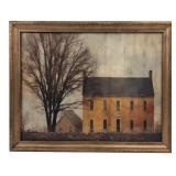 Americana Style Framed House Print ib Canvas