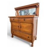 Empire Style Cherry Sideboard with Mirror