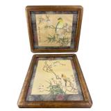Chinese School Framed Silk Paintings, Pr.