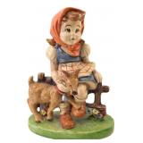 Ceramic Figurine of Girl with Goat