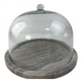 Marble and Glass Serving Cloche