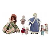 Nancy Ann and Assorted Bisque Porcelain Dolls