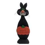 Halloween Wooden Cat Decoration with Pumpkin, 22"