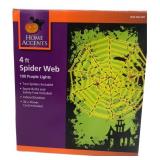 Home Accents 4 ft Spider Web, 100 Purple Lights