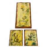 Set of Three Vintage 1970s Mouse Wooden Wall Plaqu