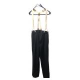 Navy Wool Formal Trousers with Suspenders