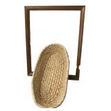 Mixed Lot of Wooden Picture Frame and Woven Basket