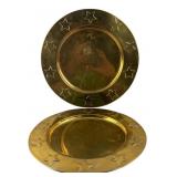Pair of Brass Star Motif Decorative Plates