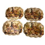 Pomerantz Set of 4 Woven Wood Wine & Cheese Trays