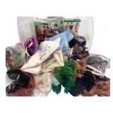 Assorted Fabric Scraps and Sewing Patterns