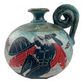 Decorative Ceramic Pitcher with Greek-Style Motif