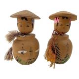 Japanese Souvenir Kokeshi Dolls, Pair