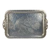 MCM Rodney Kent Hammered Aluminum Tray, Tulips Pat