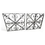 VTG Pair of Wrought Iron Style Scrollwork Panels,
