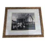 Vintage Framed Black and White Family Portrait Pho