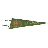VTG Kalamazoo Michigan Souvenir Felt Pennant