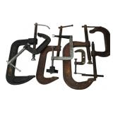Collection of Seven Steel C-Clamps