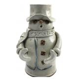 J. Beninger Stoneware Snowman Figurine, 9" H
